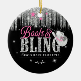 Boots 'n Bling Disco Bachelorette ID925 Julgransprydnad Keramik