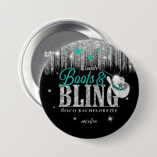 Boots 'n Bling Disco Sängvätning Teal ID925 Knapp