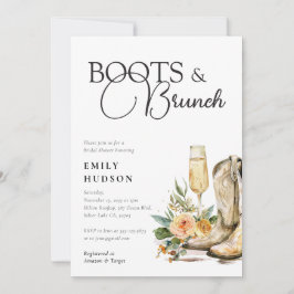 Boots och Brunch Westerna Inbjudningskort för möhi