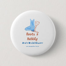 Boots och bubbelchampagne flaska möhippa blå