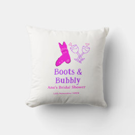 Boots och bubbelchampagne flaska möhippa rosa kudde