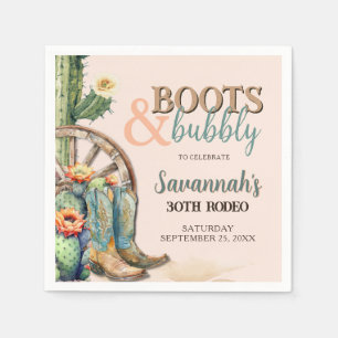 Boots och Bubly Cowgirl Cactus Rodeo Birthday Pappersservett