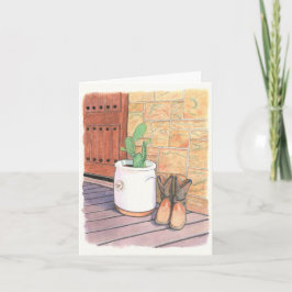 Boots och Cactus Porch Kort