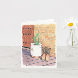 Boots och Cactus Porch Kort