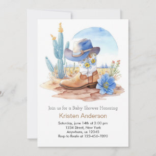 Boots och Hat Baby Shower Inbjudningar