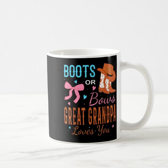 Boots Or Bows Great Grandpa Loves You Gender Revea Kaffemugg (Höger)