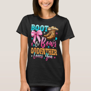 Boots Or Bows Gudfarbror älskar dig Köns Avslöjand T Shirt