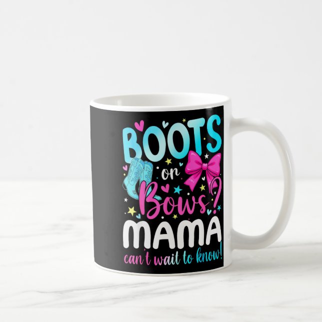 Boots Or Bows Mama Loves You Gender Reveal Party  Kaffemugg (Höger)