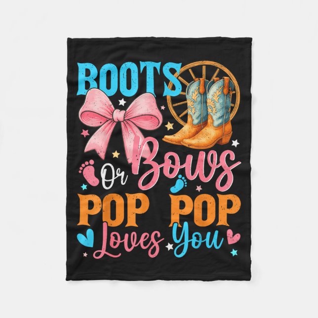 Boots Or Bows P P Loves You Gender Reveal Family  Fleecefilt (Framsidan)