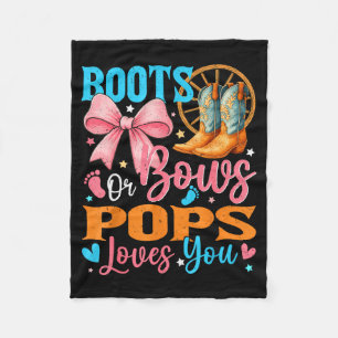 Boots Or Bows Ps Loves You Könsbestämning Familj Fleecefilt