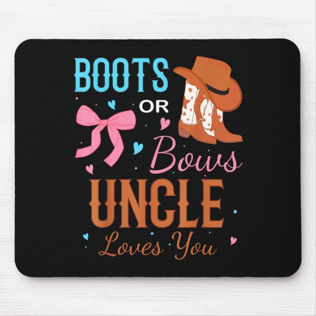 Boots Or Bows Uncle Loves You Gender Reveal Party  Musmatta (Framsidan)
