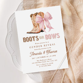 Boots or Bows Western Gender Reveal Inbjudningar