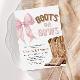 Boots or Bows Western Gender Reveal Inbjudningar