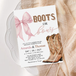 Boots or Bows Western Gender Reveal Inbjudningar