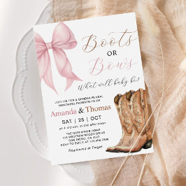 Boots or Bows Western Gender Reveal Inbjudningar