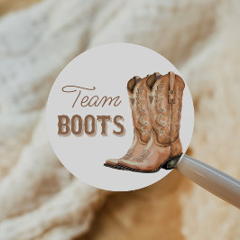Boots or Bows Western Gender Reveal Voting Runt Klistermärke