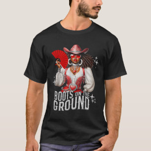 Boots på Ground Cowboys Westerna Cowgirl Linedan T Shirt