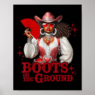Boots på marken Boot Cowboy Western Cowgirl Li Poster