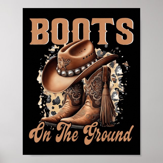 Boots på marken Boot Cowboy Western Cowgirl Poster (Framsidan)