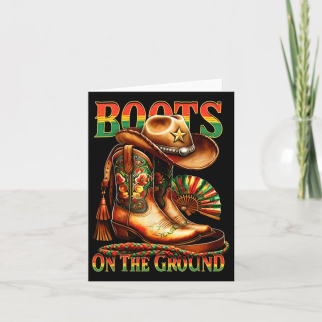 Boots på marken Boot Junetelfte svarta Cowgirl Kort (Framsida)