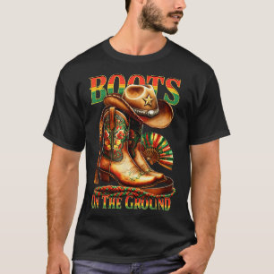 Boots på marken Boot Junetelfte svarta Cowgirl T Shirt