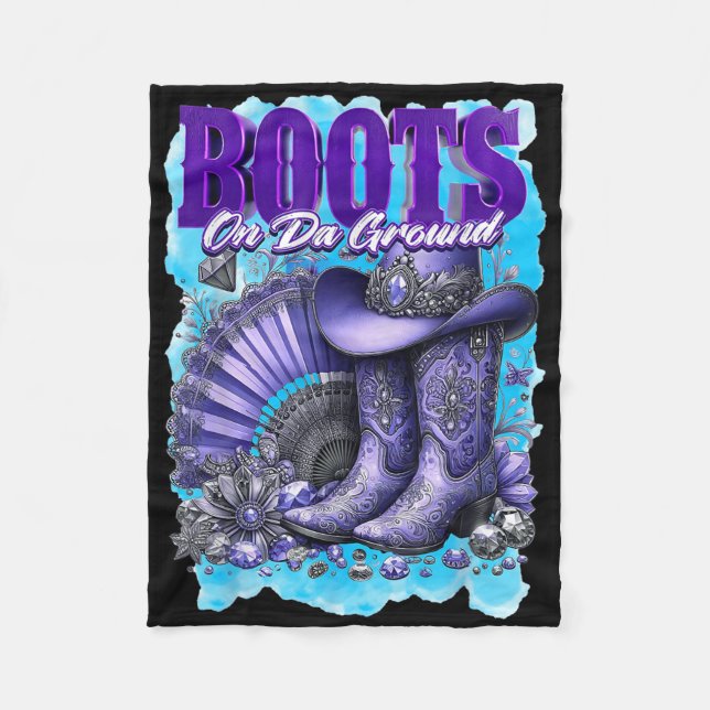 Boots på marken, den lustigt cowgirl Boots Bling W Fleecefilt (Framsidan)