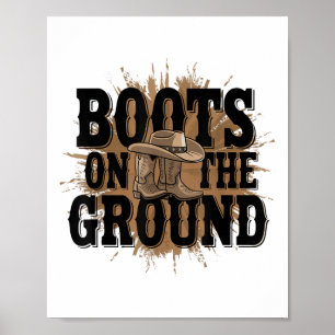 Boots på marken Westerna Cowboyen Rodeo Land Poster
