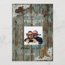 Boots & Snöre Distress Wood Save Date Spara Datumet