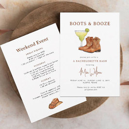Boots & Sprit Cowgirl Bachelorette Helg Inbjudningar