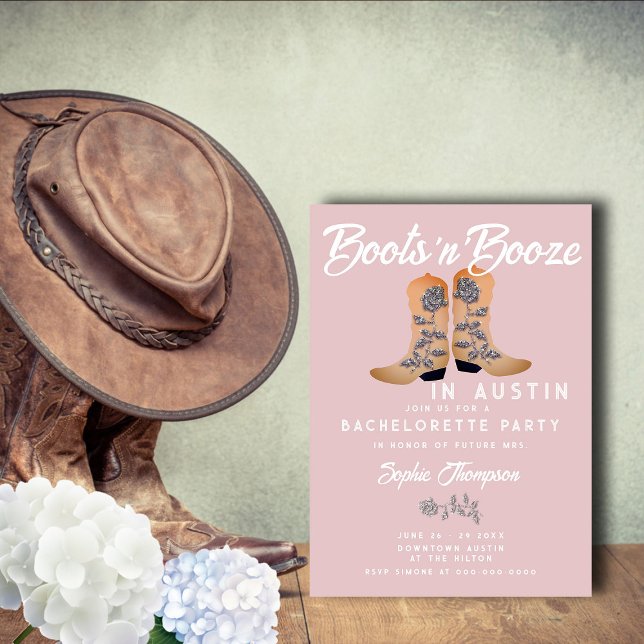 Boots Sprit Cowgirl Boots Ro Bachelorette Inbjudningar (Skapare uppladdad)