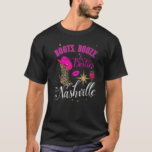 Boots Sprit och Besties Nashville Girls Resa 2023 T Shirt (Framsida)