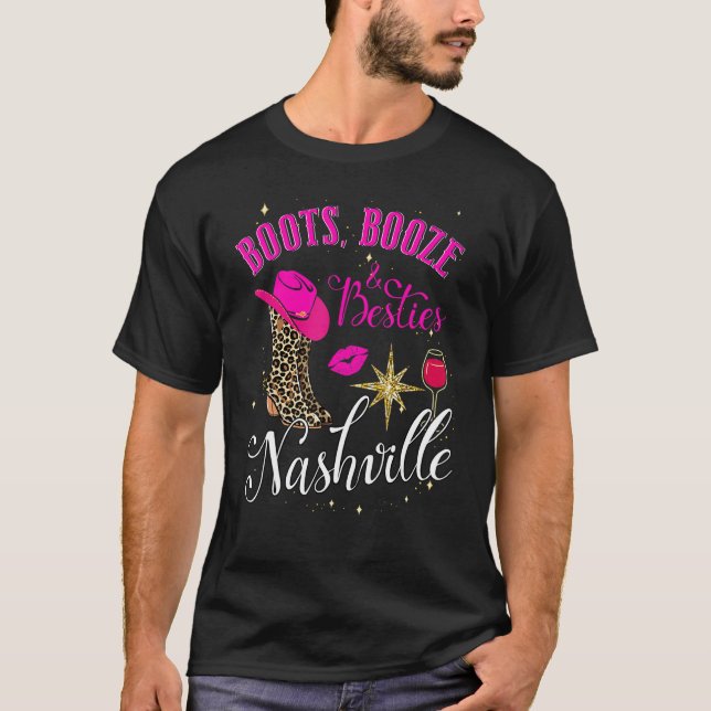 Boots Sprit och Besties Nashville Girls Resa 2023 T Shirt (Framsida)