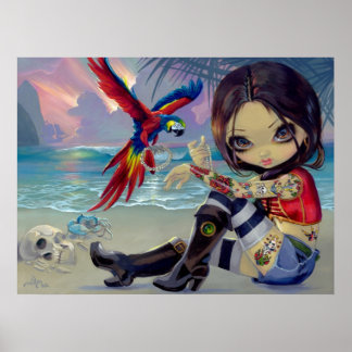 Bootstrap Betsy ART PRINT Pirat Tattoo Girl Poster