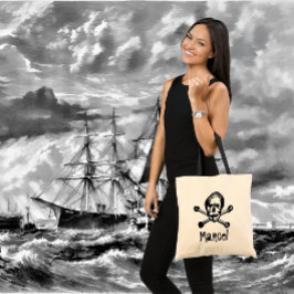 Booty Bag för Pirat Skull och Crossbone Tygkasse
