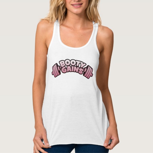 Booty - Motivering för kvinnors Novelty Linne Med Racerback (Framsida)