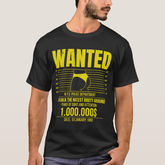 Booty Mugshot Dali ville ha T Shirt (Framsida)