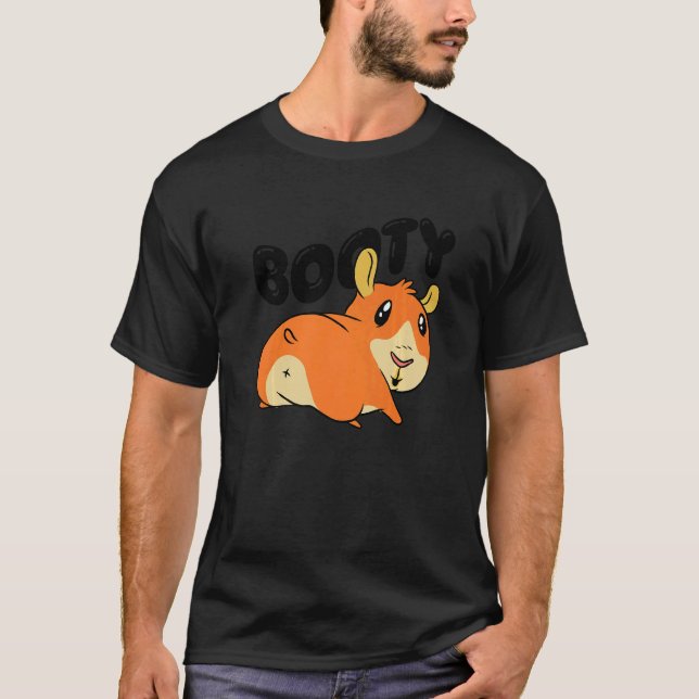 Booty Pig Graphic Guinea Pig Owner Pet Cavy Animal T Shirt (Framsida)