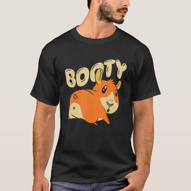 Booty Pig Graphic Guinea Pig Owner Pet Cavy Animal T Shirt (Framsida)