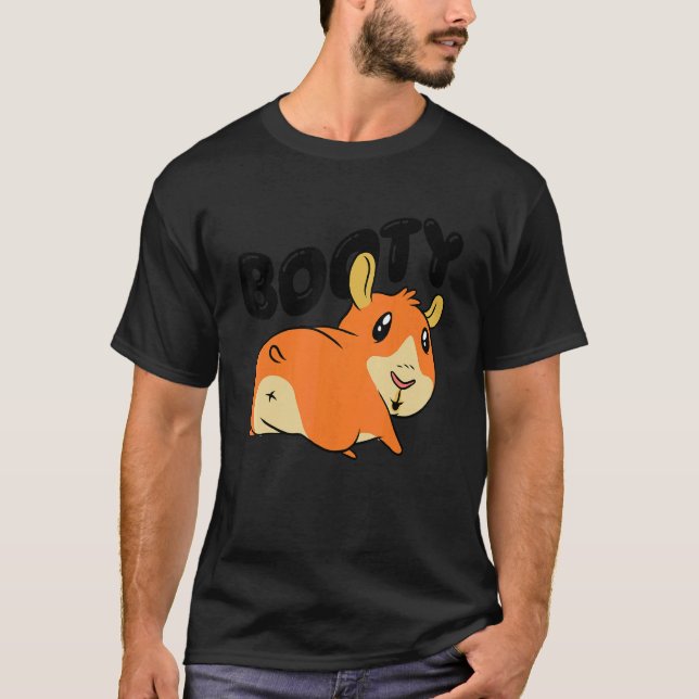 Booty Pig Graphic Guinea Pig Owner Pet Cavy Animal T Shirt (Framsida)