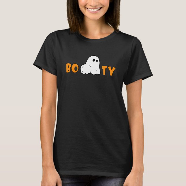 Booty Spooky Ghost Halloween Little Cute Scary Ho T Shirt (Framsida)
