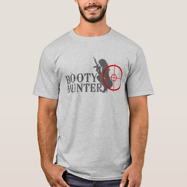 Bootyjägare på svart tee shirt (Framsida)