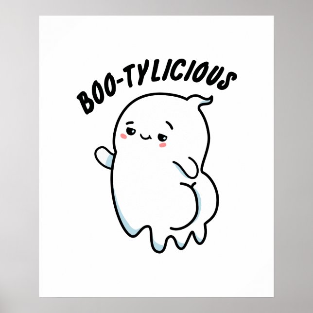 Bootylicious Funny Halloween Dancing Ghost Pun Poster (Framsidan)
