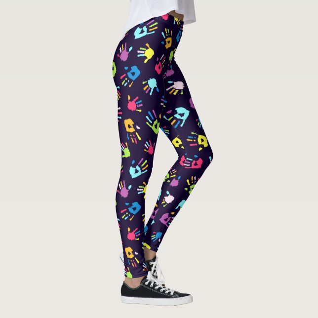 Bootyliskisk flytande Rave-handfärg Party Leggings (Höger)