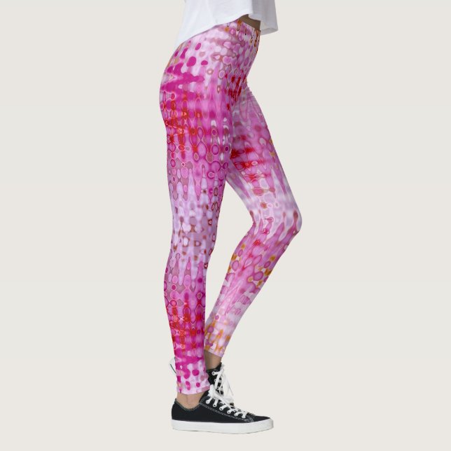 Bootyliskisk flytande Rosa Wildblommor Rave Leggings (Höger)