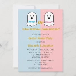 Booy eller Ghoul Halloween Ghost Gender Reveal Inbjudningar