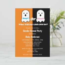 Booy eller Ghoul Halloween Ghost Gender Reveal Inbjudningar