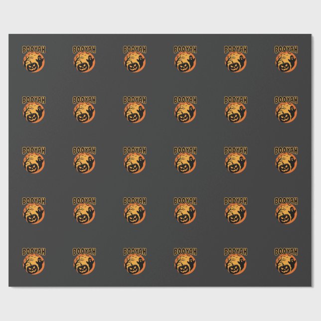 Booyah Halloween spökpumpa design Presentpapper (Platt)