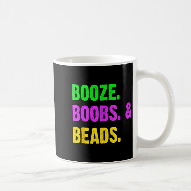 Booze S Beads Funny Mardi Gras New Orleans Festiva Kaffemugg (Höger)