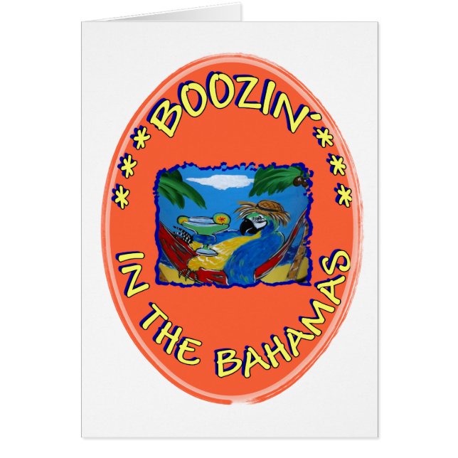 BOOZIN' I BAHAMAS HÄLSNINGSKORT (Framsidan)