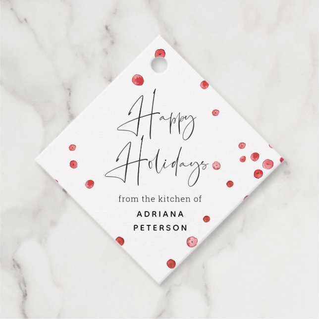 Boozy Cranbär Helgdag Baked Goods Gift Märkre Gåvor Etiketter (Framsida)